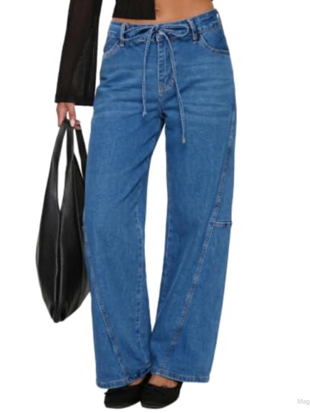 Wide Leg Low Rise Jeans for Women Trendy Baggy Denim